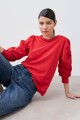 Sweatshirt con calados bordados rojo