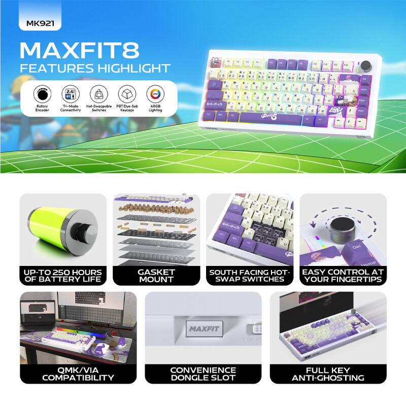 Teclado Gamer Fantech MK921 Gear5 One Piece Switch Brown Teclado Gamer Fantech MK921 Gear5 One Piece Switch Brown