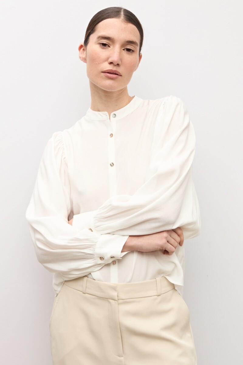 Camisa mangas abullonadas blanco