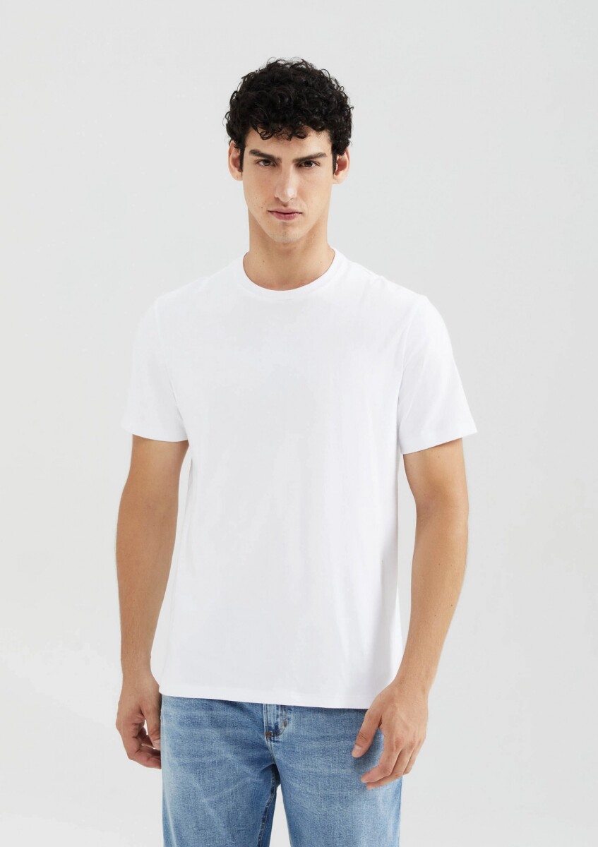 CAMISETA BÁSICA MANGA CORTA - BLANCO 