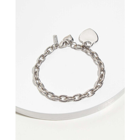 Pulsera Con Corazones Plateado Rodio