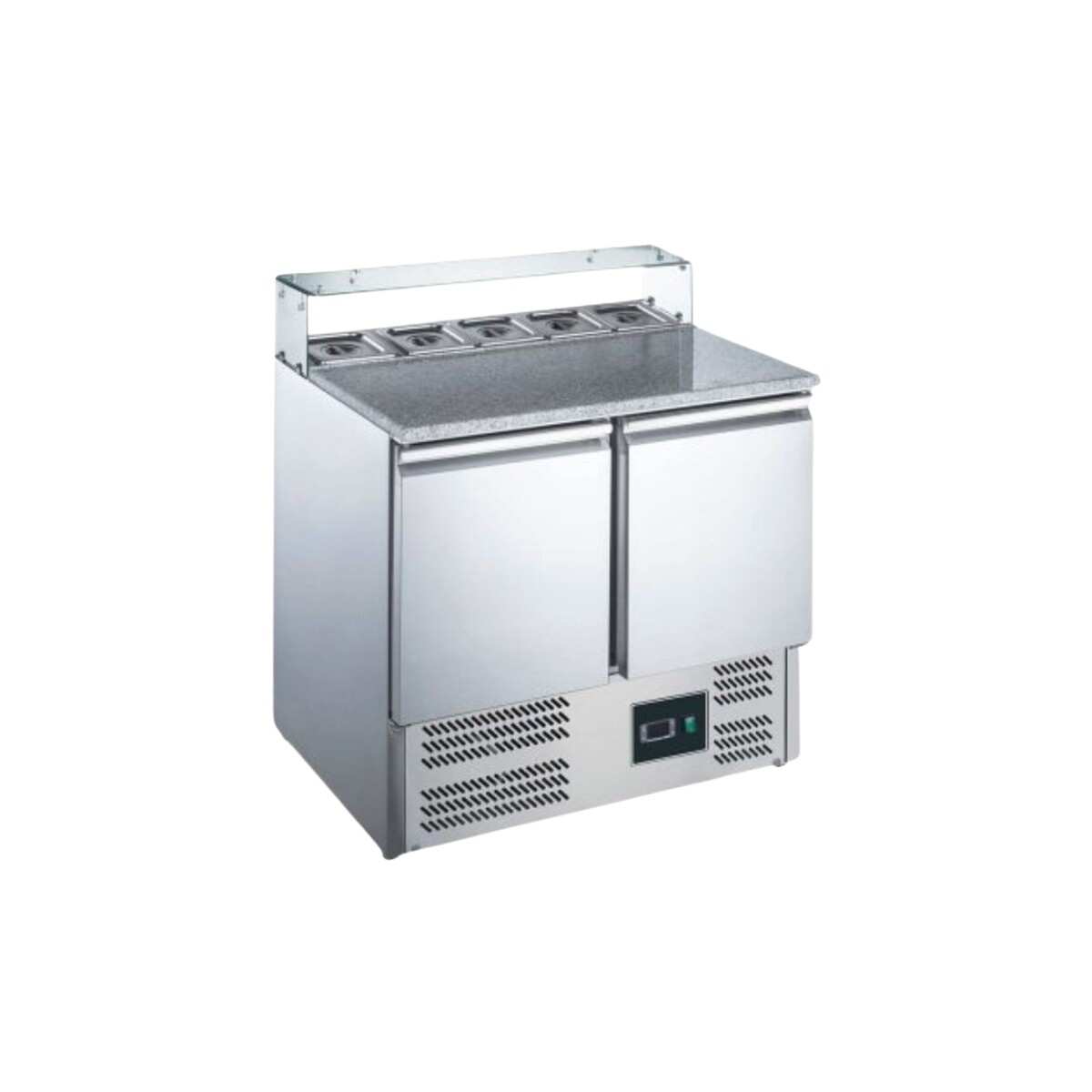 Heladera Bajo Mesada 250 Litros 2 Puertas con Topinera GN 1/6 