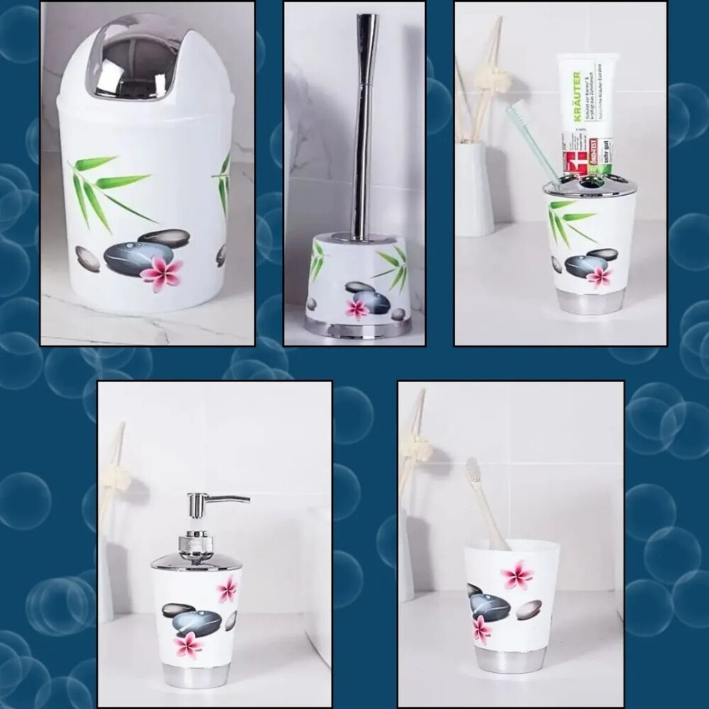 Set De 6 Accesorios Para Baño Estampado