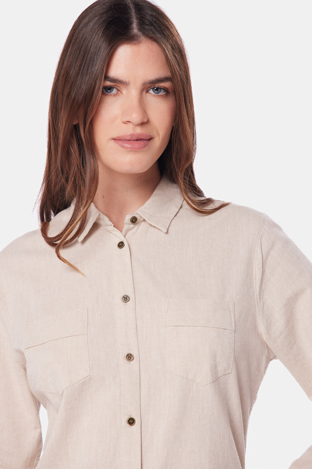 CAMISA DE LINO Beige