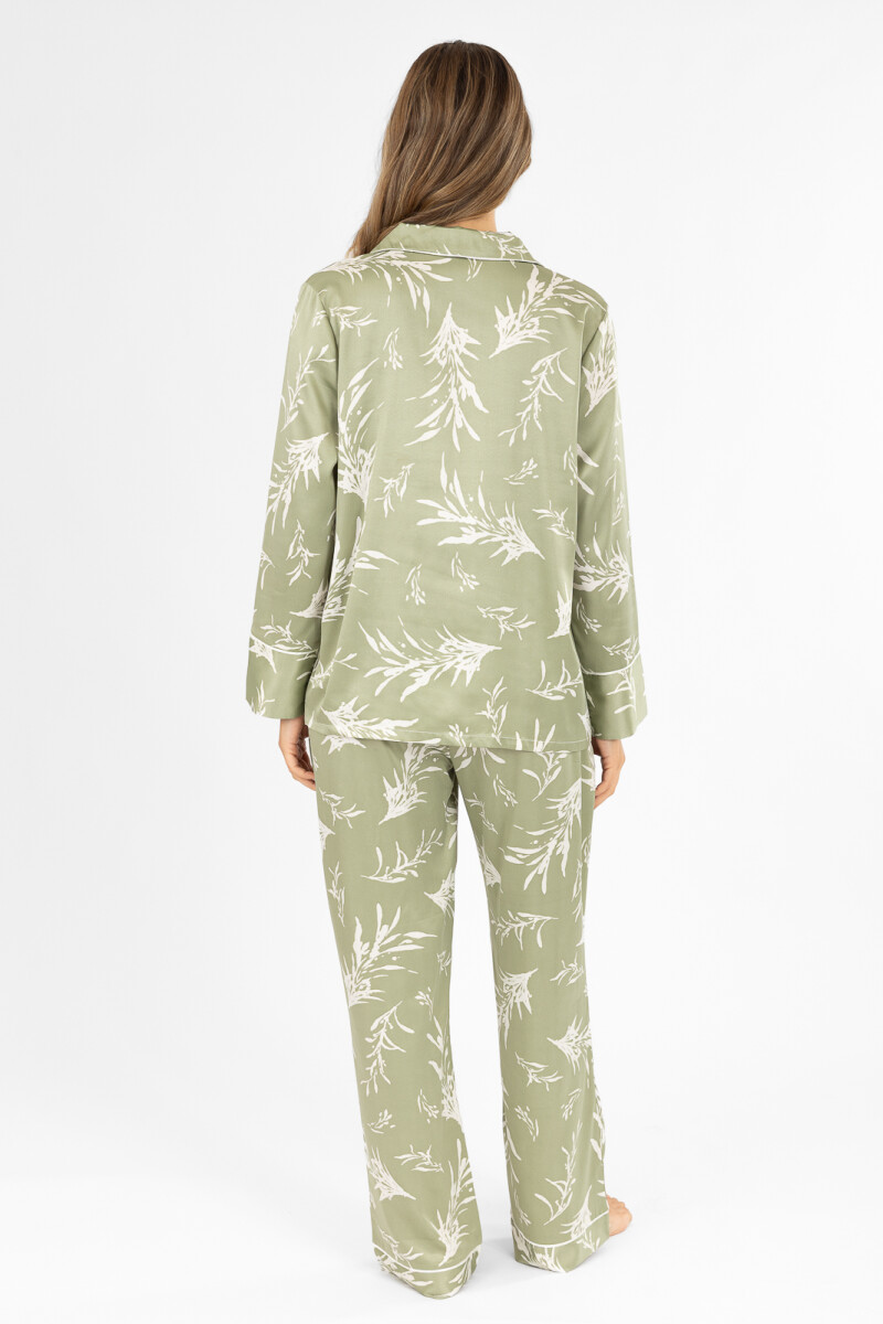 Pijama feather satin Verde claro