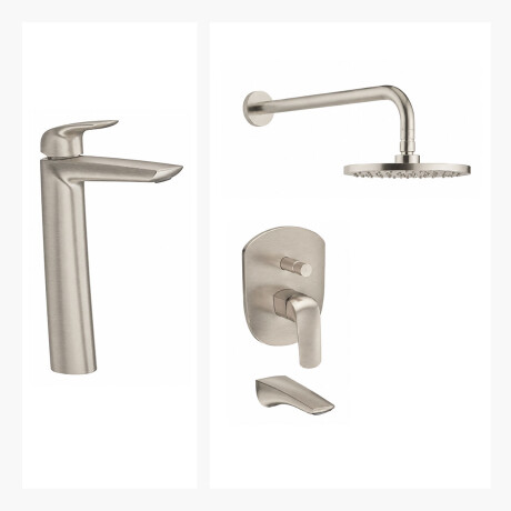 JUEGO DE GRIFERIA FV EPUYEN BRUSHED NICKEL GRIS-BRUSHED NICKEL