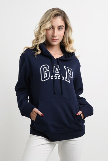 Canguro Con Felpa Logo Gap Mujer Navy Uniform