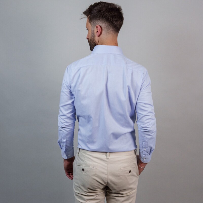 CAMISA LUXURY Celeste Oscuro espigado