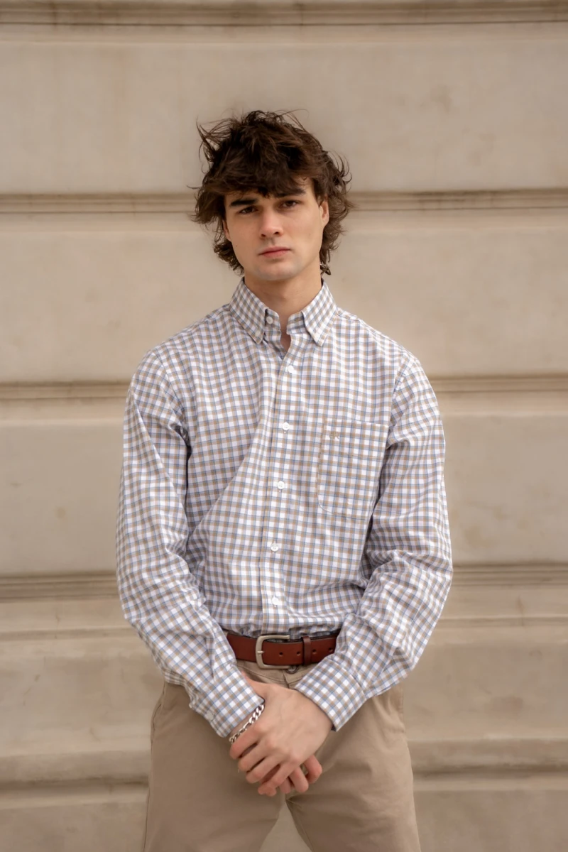 Camisa Escocesa Brixton Azul y Verde