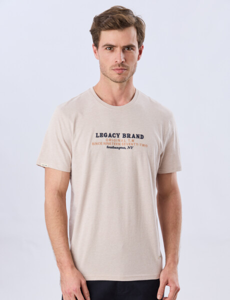REMERA ESTAMPADA DE ALGODÓN Beige