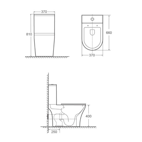INODORO CON TAPA BLANCO SERIE ANORI BLANCO