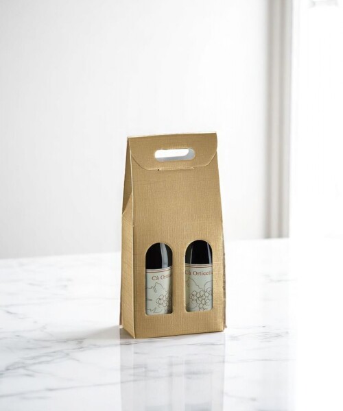 Caja c/ventana 2 botellas 18x9x38,5 - 34986 - SETA ORO Caja c/ventana 2 botellas 18x9x38,5 - 34986 - SETA ORO