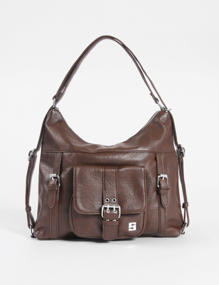 Hobo mochila con hebilla - marrón 