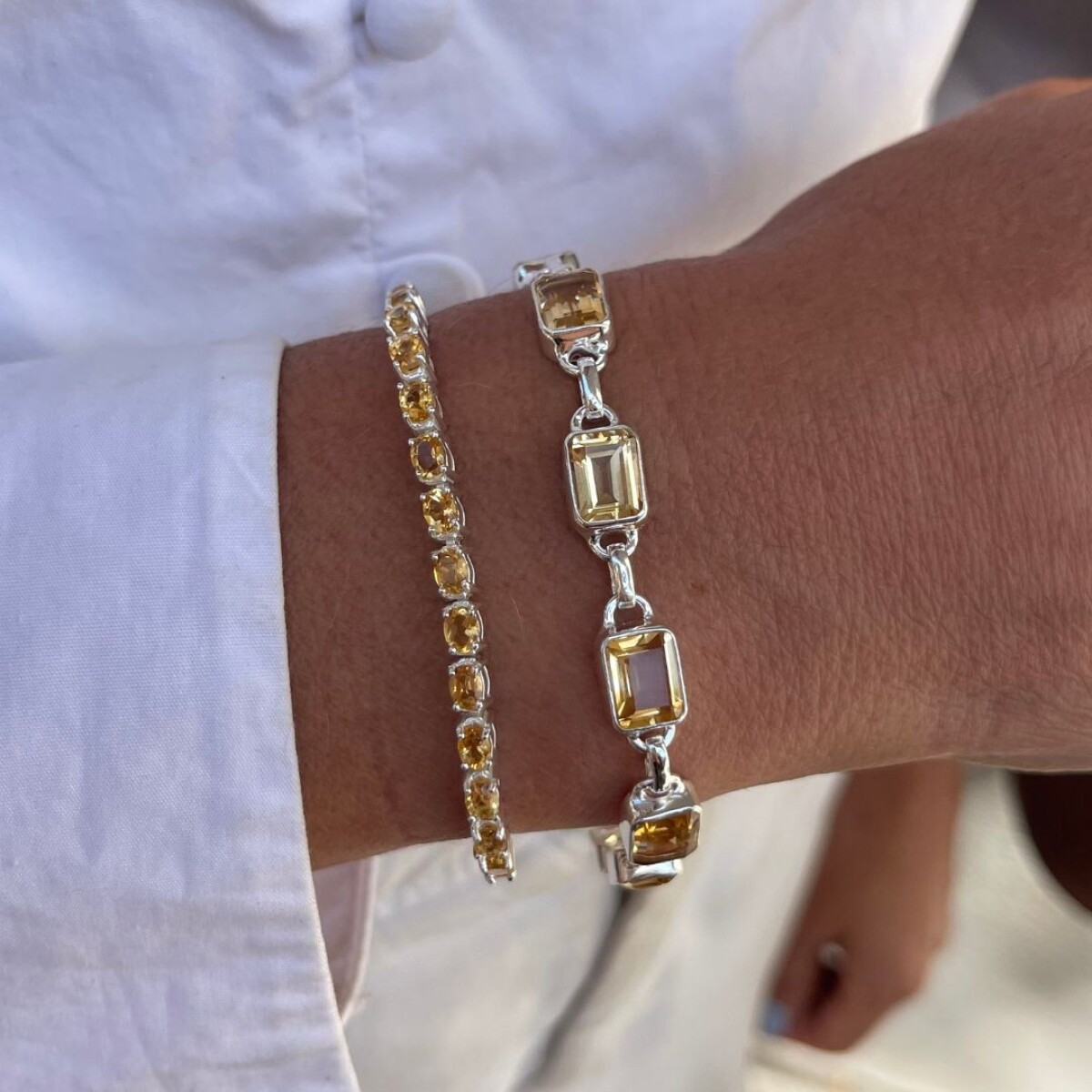 Pulsera Tenis Pop Citrino - Plata 925 