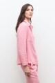 Camisa clasica lino rosado melange