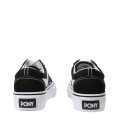 Championes de Niños PONY Plataforma Lona Negro - Blanco