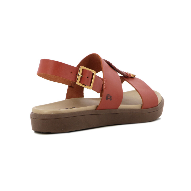 Sandalia Country Mujer Cuero Coral