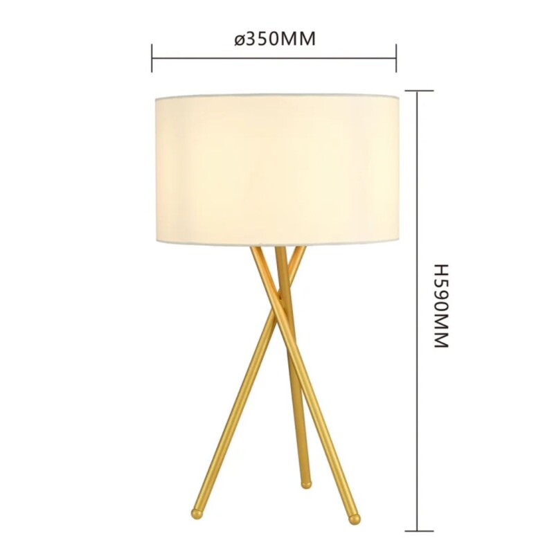 Lámpara de mesa Fran dorado brillante GoogleHome Lámpara de mesa Fran dorado brillante GoogleHome