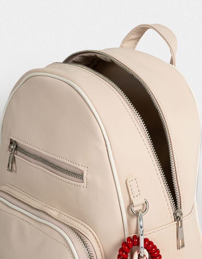 Mochilas Urbanas Mochila Cuerina Crudo - Blanco Crudo