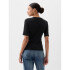 V-SS RIB HENLEY TRUE BLACK