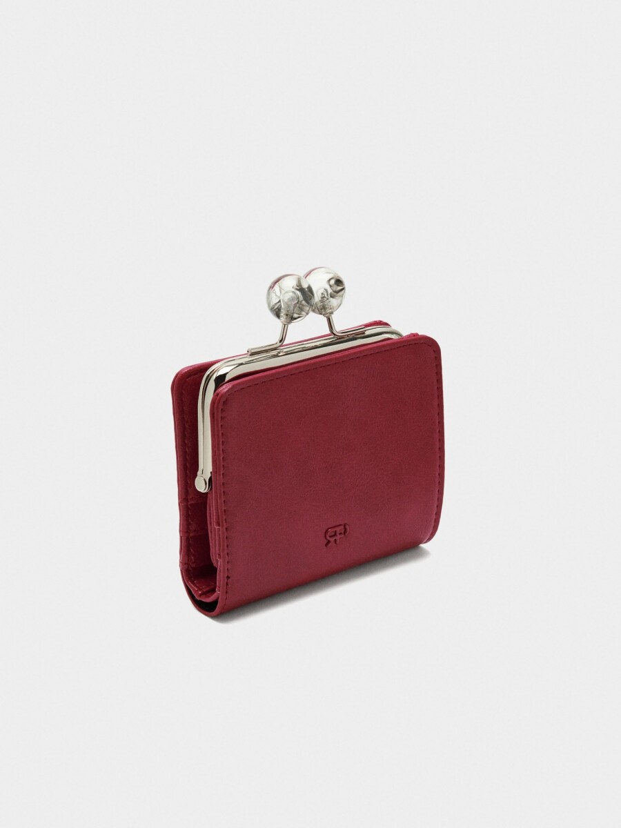 Cartera Con Tachuelas Y Cierre De Boquilla rojo