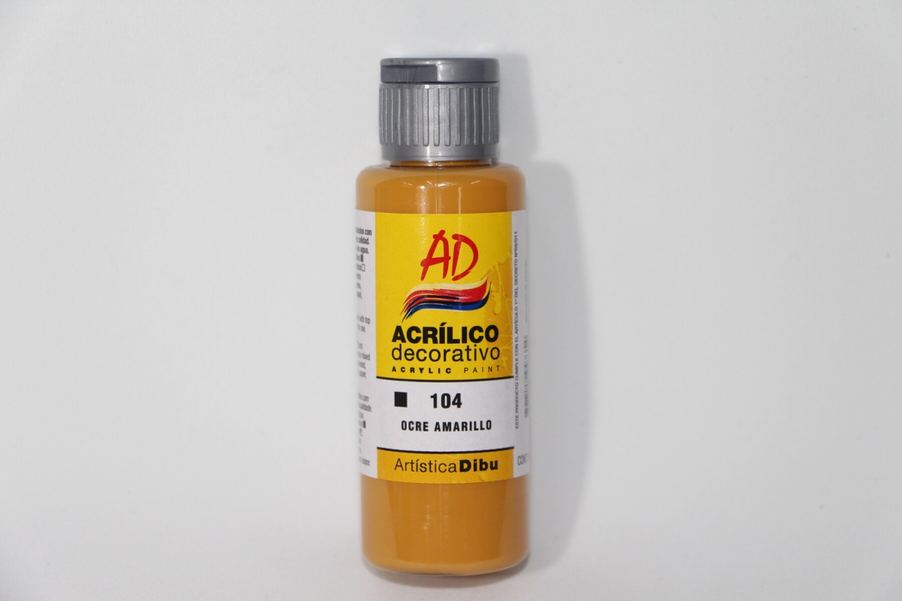 PINTURA ACRILICA ARTISTICA DIBU 60 ML. DIFERENTES COLORES - COLOR OCRE AMARILLO 104 