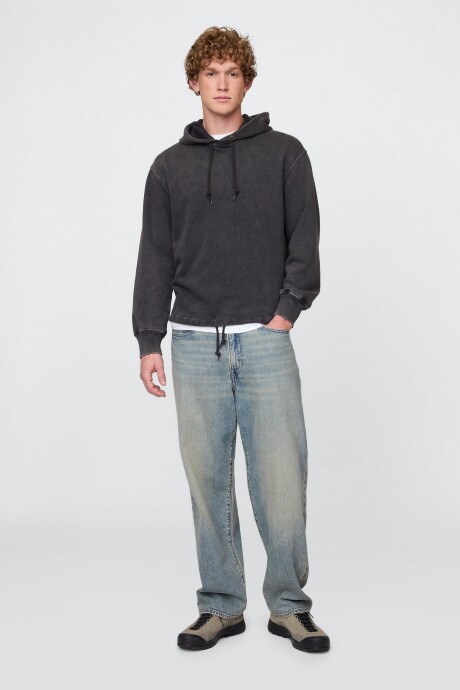 Buzo Canguro Logo Gap Poncho Hombre Moonless Night