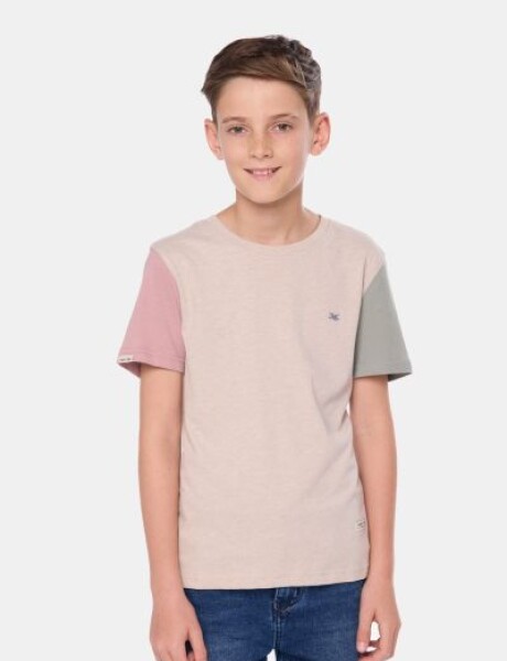 REMERA LISA COMBINADA Beige