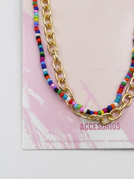 COLLAR SET X 2 COLORES + DORADO GENERICO
