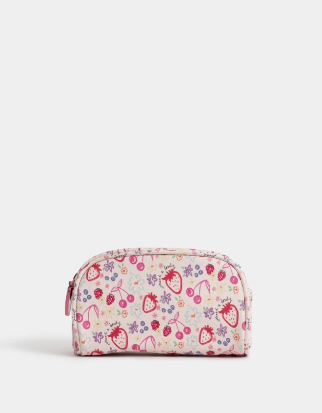 Porta Cosméticos Estampados Porta Cosméticos Cuerina Frutas - Blanco Crudo
