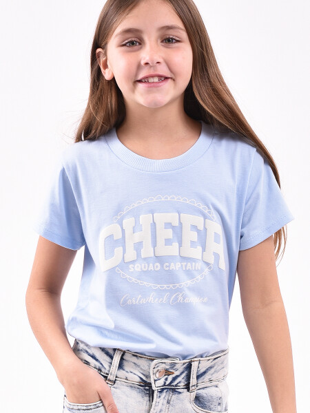 REMERA ESTAMPADA CELESTE