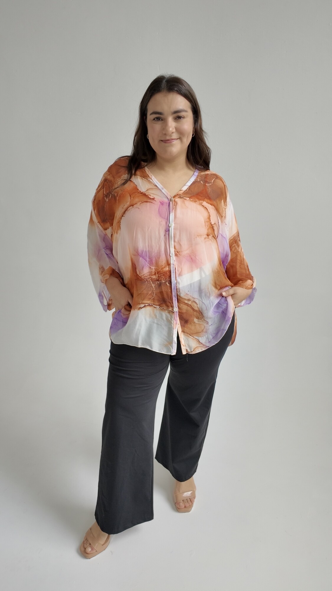 Blusa botánica Naranja