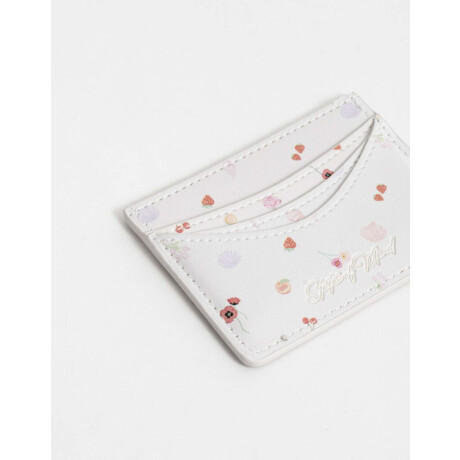 Tarjetero Cuerina Flores Estampado Flores