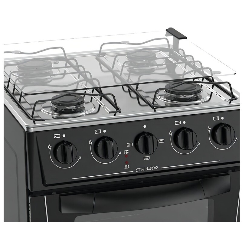 Cocina Thompson Combinada Cth 1500 Color Negro Con Puerta Con Visor 220v Cocina Thompson Combinada Cth 1500 Color Negro Con Puerta Con Visor 220v