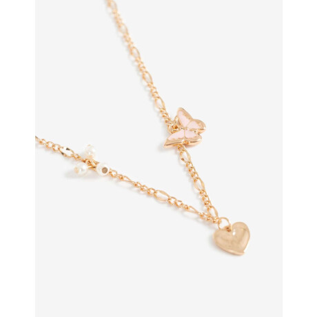 Collar Corto Multidijes Bañado En Oro Dorado