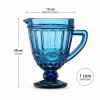 Jarra Labrada 1 Litro y 6 Vasos 300 ml Set Vidrio Azul