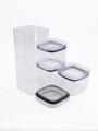RECIPIENTE DE ALMACENAJE HERMETICO SET X 4 TRANSPARENTE