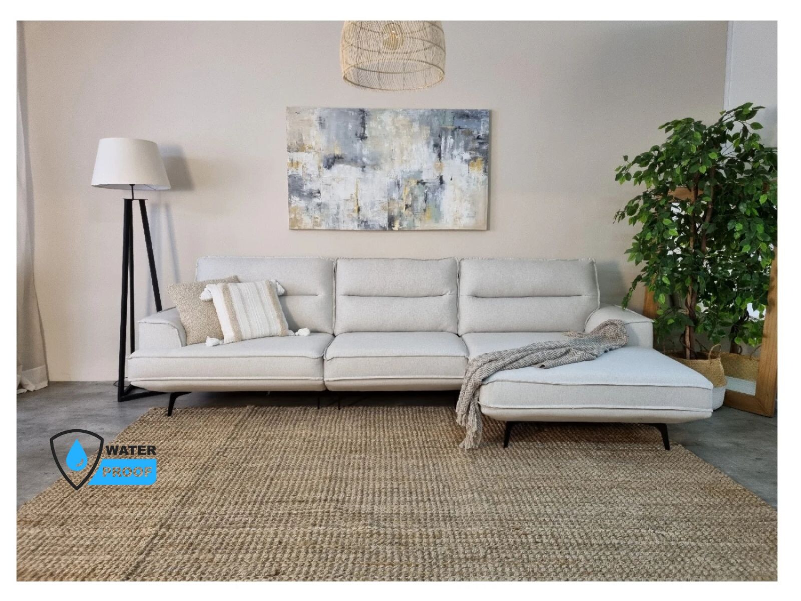Sofá con Chaise MARIUS Beige 