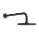 Griferia Ducha Articulada Completa Negro Mate De 20 Cm