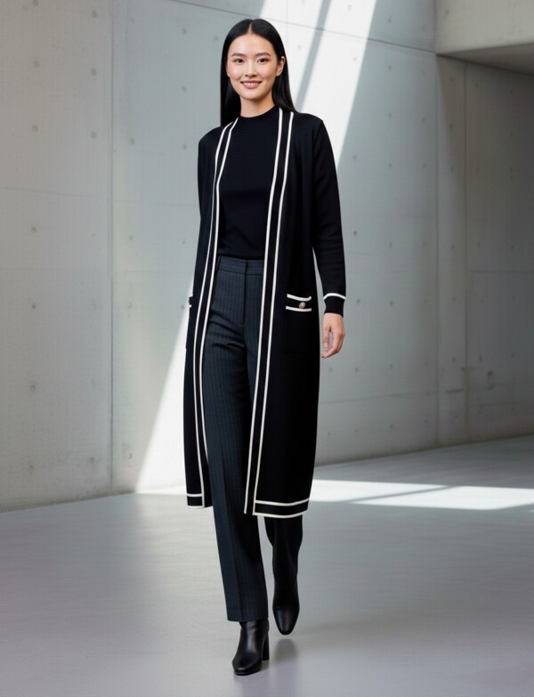 Cardigan Largo NEGRO