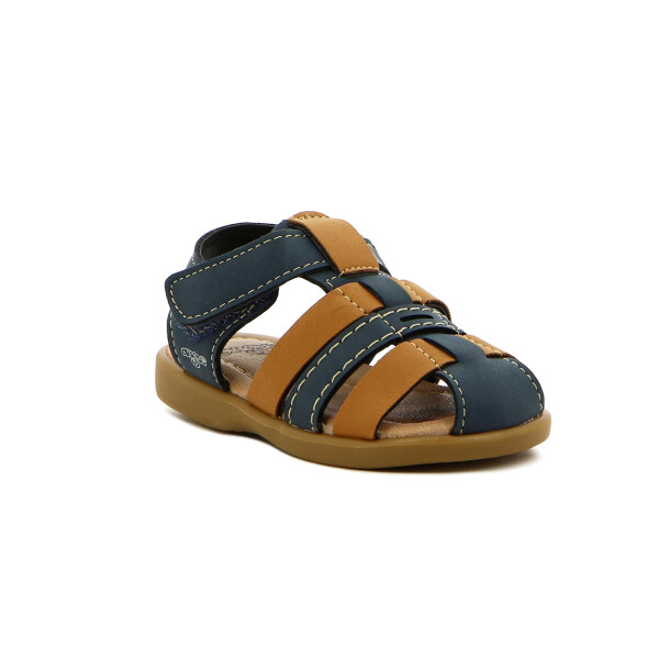 Angus Sandalia Niño Franciscana C/ Pulsera Y Velcro Marino-camel