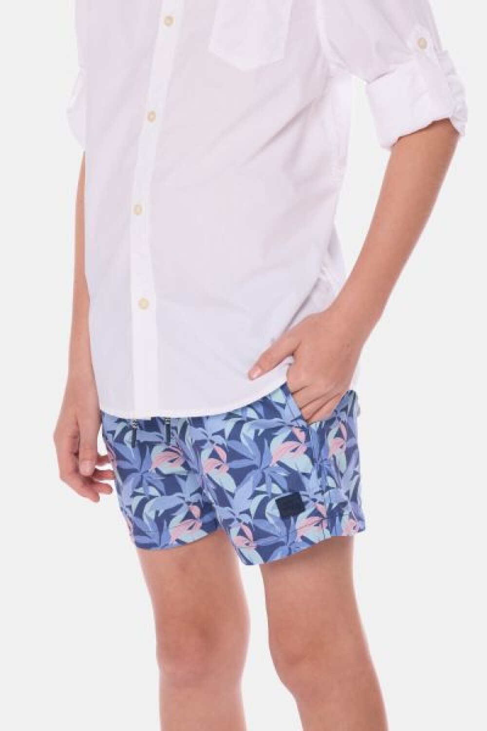 SHORT DE BAÑO ESTAMPADO Azul