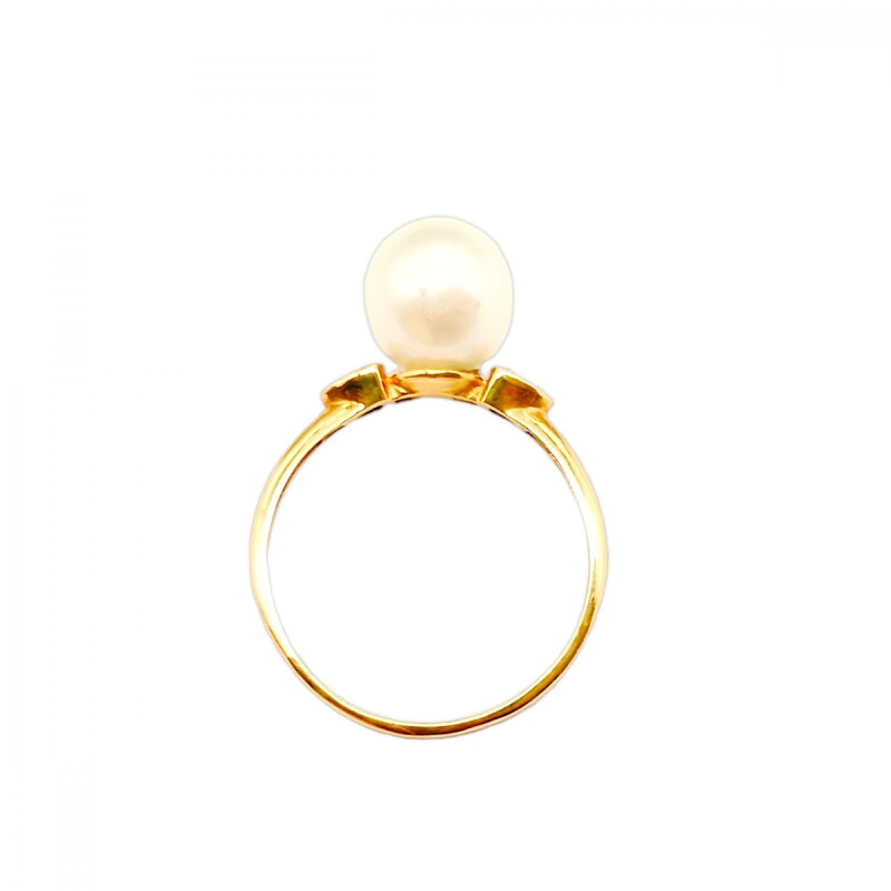 Anillo Solitario-Oro 18k-Perla y Zirconia-AN9508 conperla