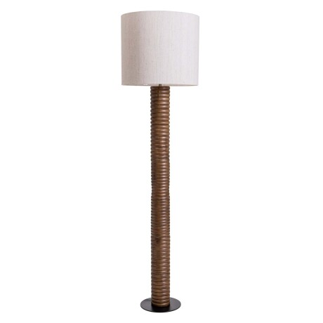 LAMPARA DE PIE MADERA NATURAL-BEIGE Q5Y2