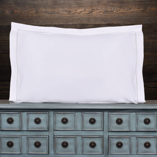 Funda Finezza 400 hilos Blanco con Bordado Gris 50x90 cm
