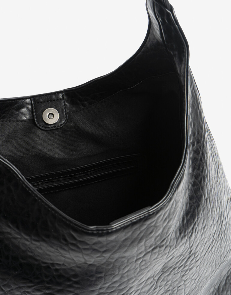 Saca Cartera Formato Hobo Negra - Negro