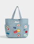 Shopper Cartera Shopper Bordada - Azul Celeste