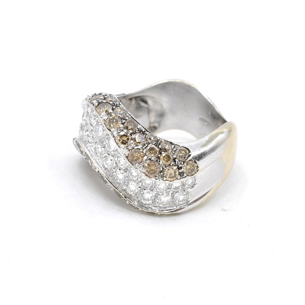 Anillo En Oro 18K Y Brillantes (Champagne Y Blancos) Anillo En Oro 18K Y Brillantes (Champagne Y Blancos)