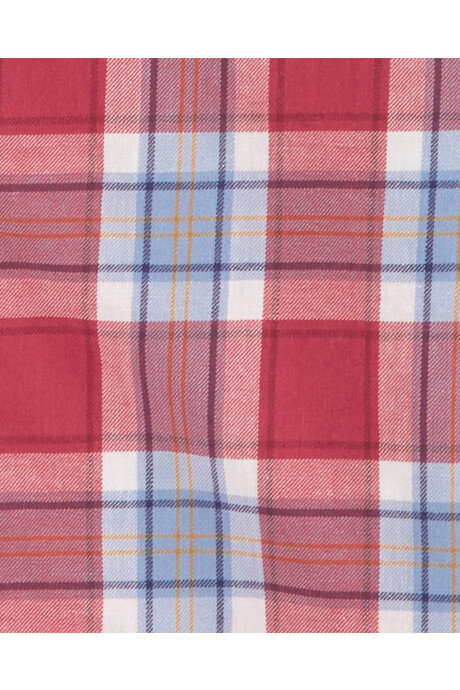 Camisa de algodón con capucha diseño a cuadros Sin color