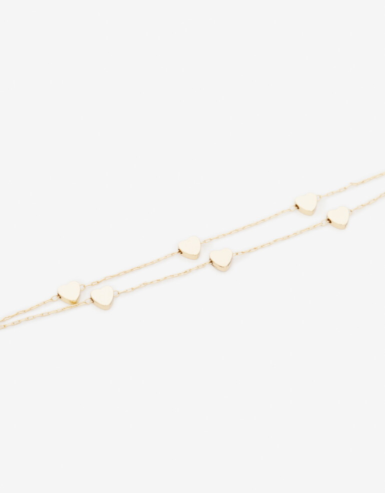 Pulseras Flexibles Special Price Pulsera Con Corazones - Dorado